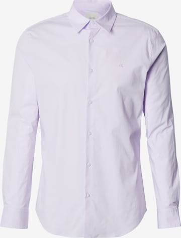 Calvin Klein Button Up Shirt in Purple: front