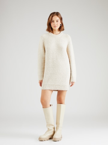 TOPSHOP Knitted dress in Beige: front