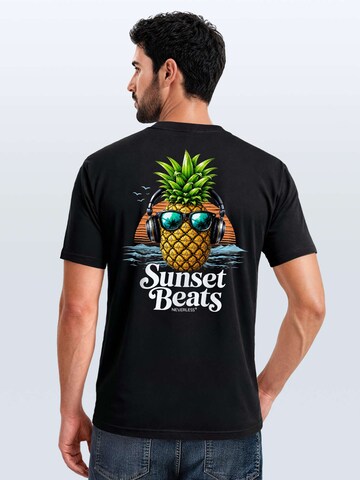 Neverless Shirt 'Sunset Beats' in Black