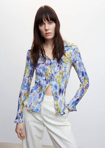 MANGO Blouse 'Bouquet' in Blauw