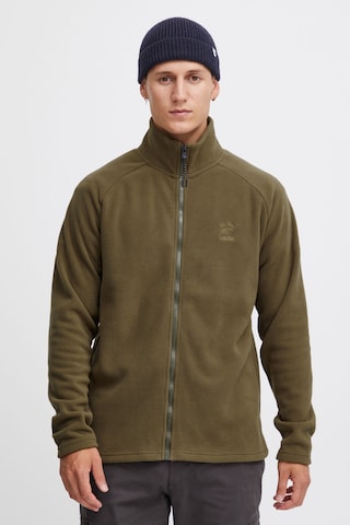 INDICODE JEANS Fleece Jacket 'Idmandu' in Green: front