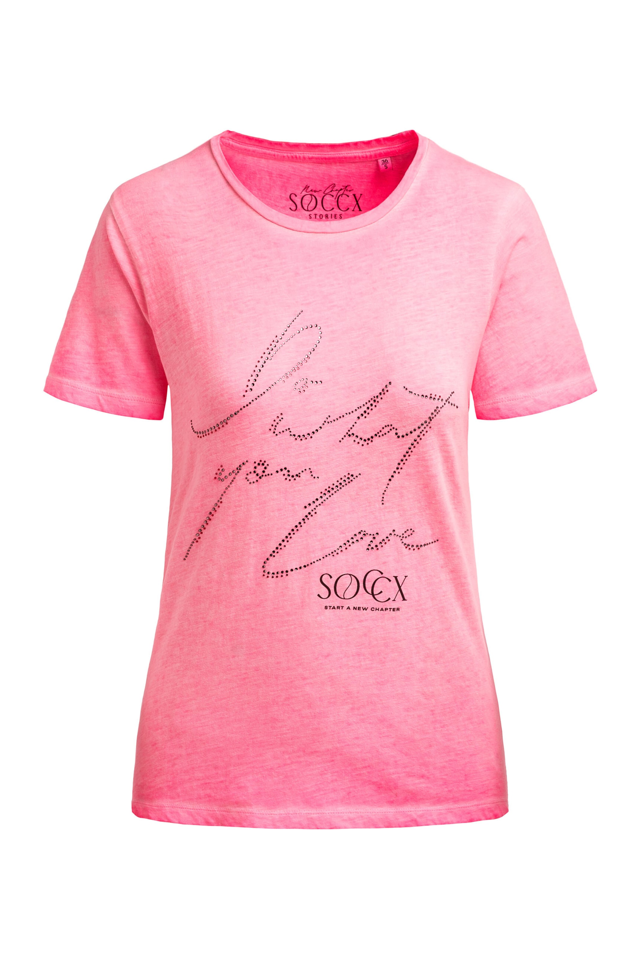 Soccx T-Shirt Rundhals mit Artwork in Rot: Vorderseite