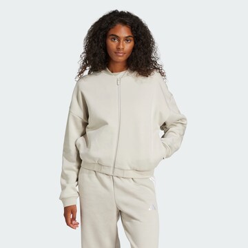 ADIDAS SPORTSWEAR - Sudadera con cremallera deportiva 'Essentials' en beige: frente