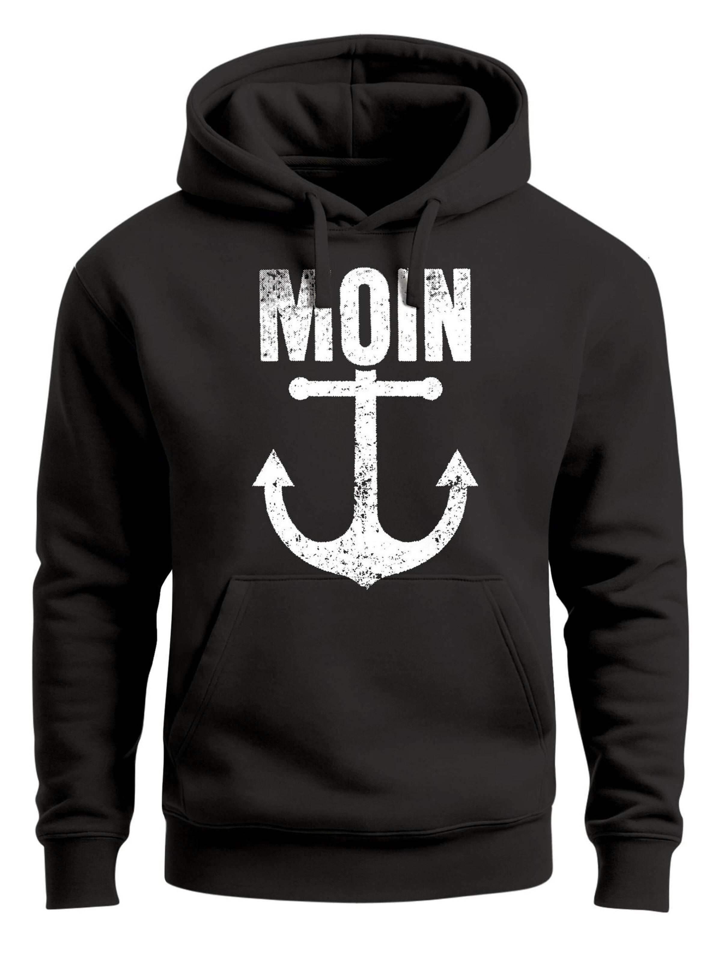 Neverless Sweatshirt 'Moin Anker' in Black