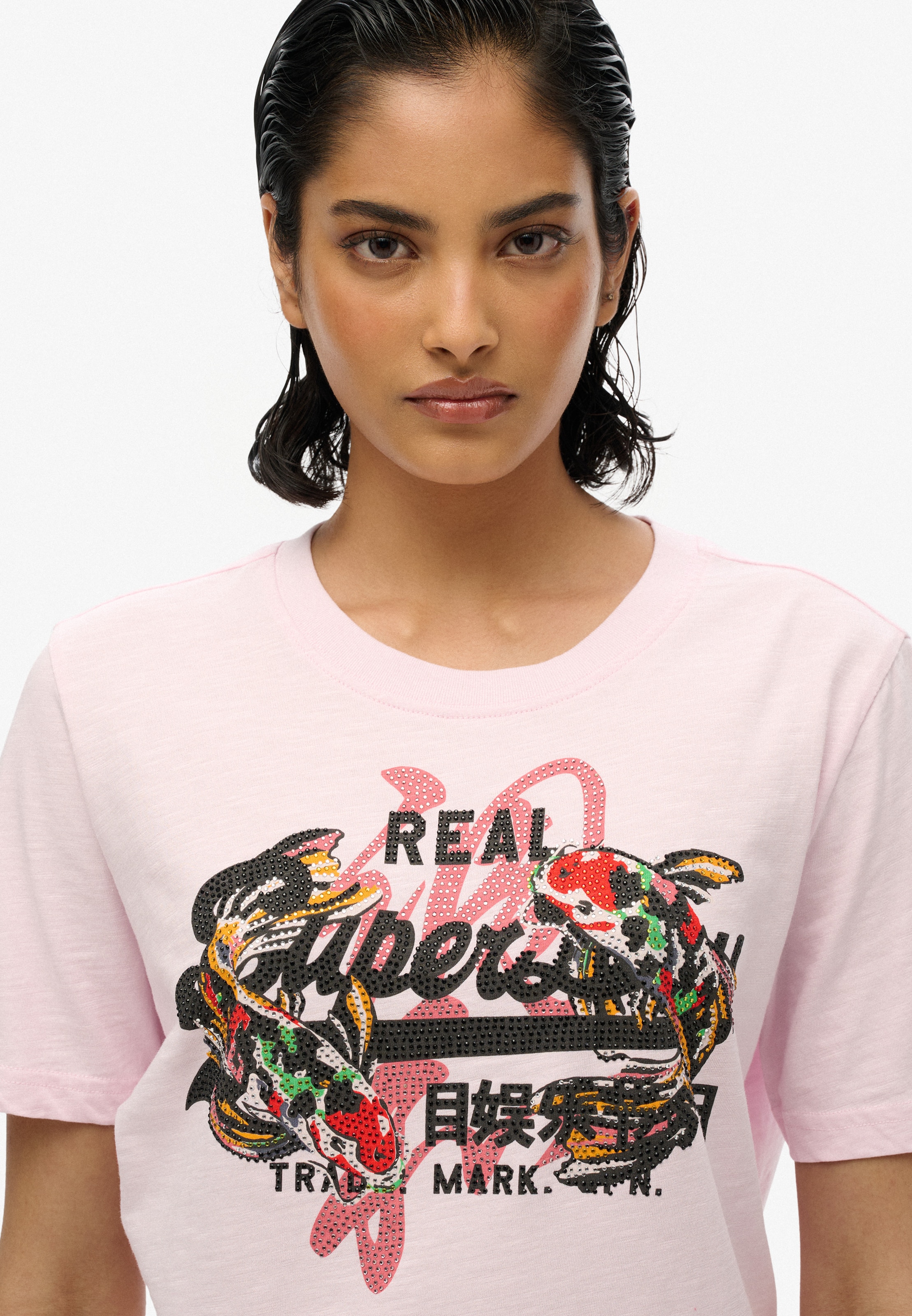 T-shirt 'Tokyo' Superdry en rose