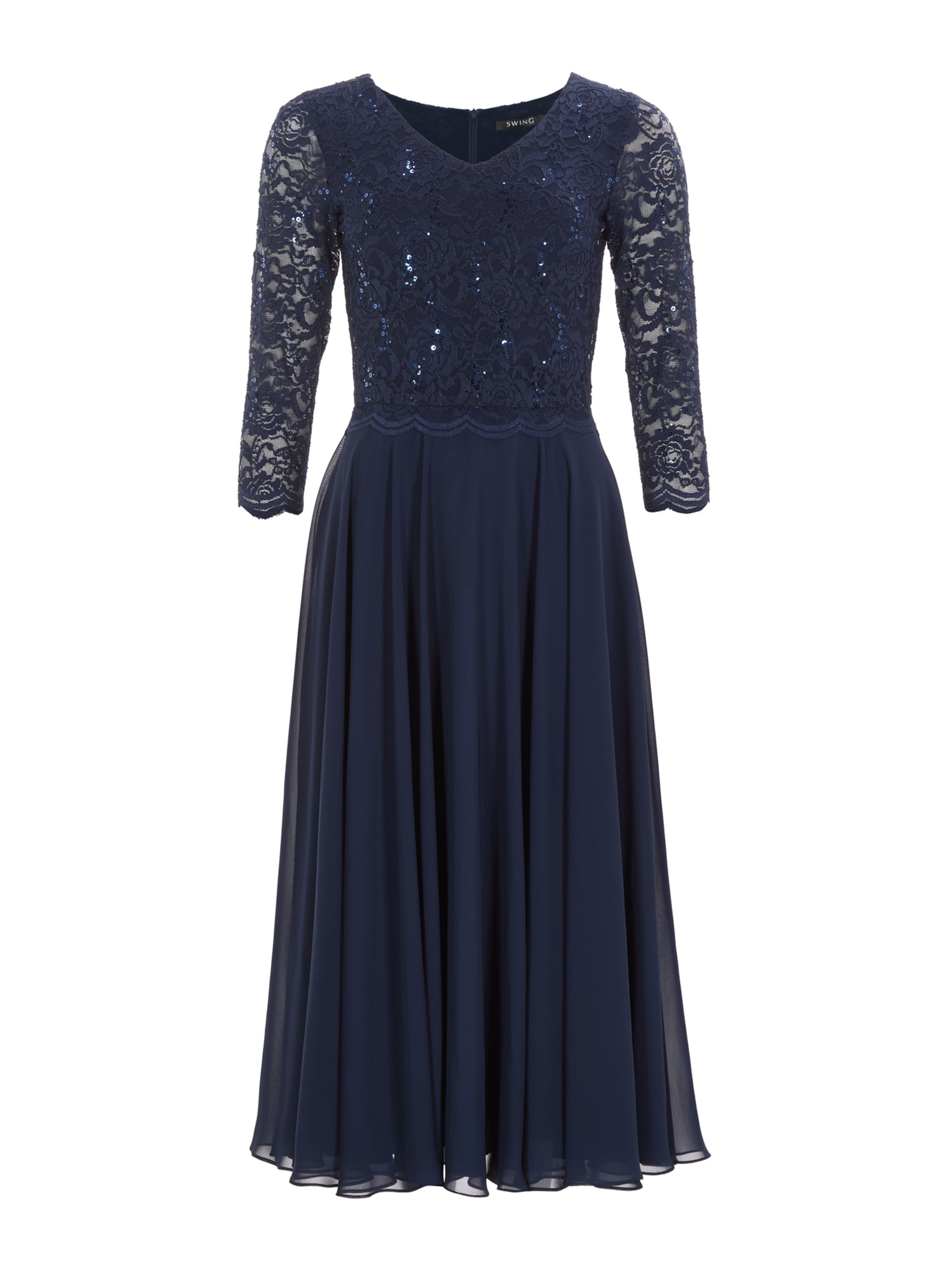 SWING Večerna obleka | modra barva: sprednja stran