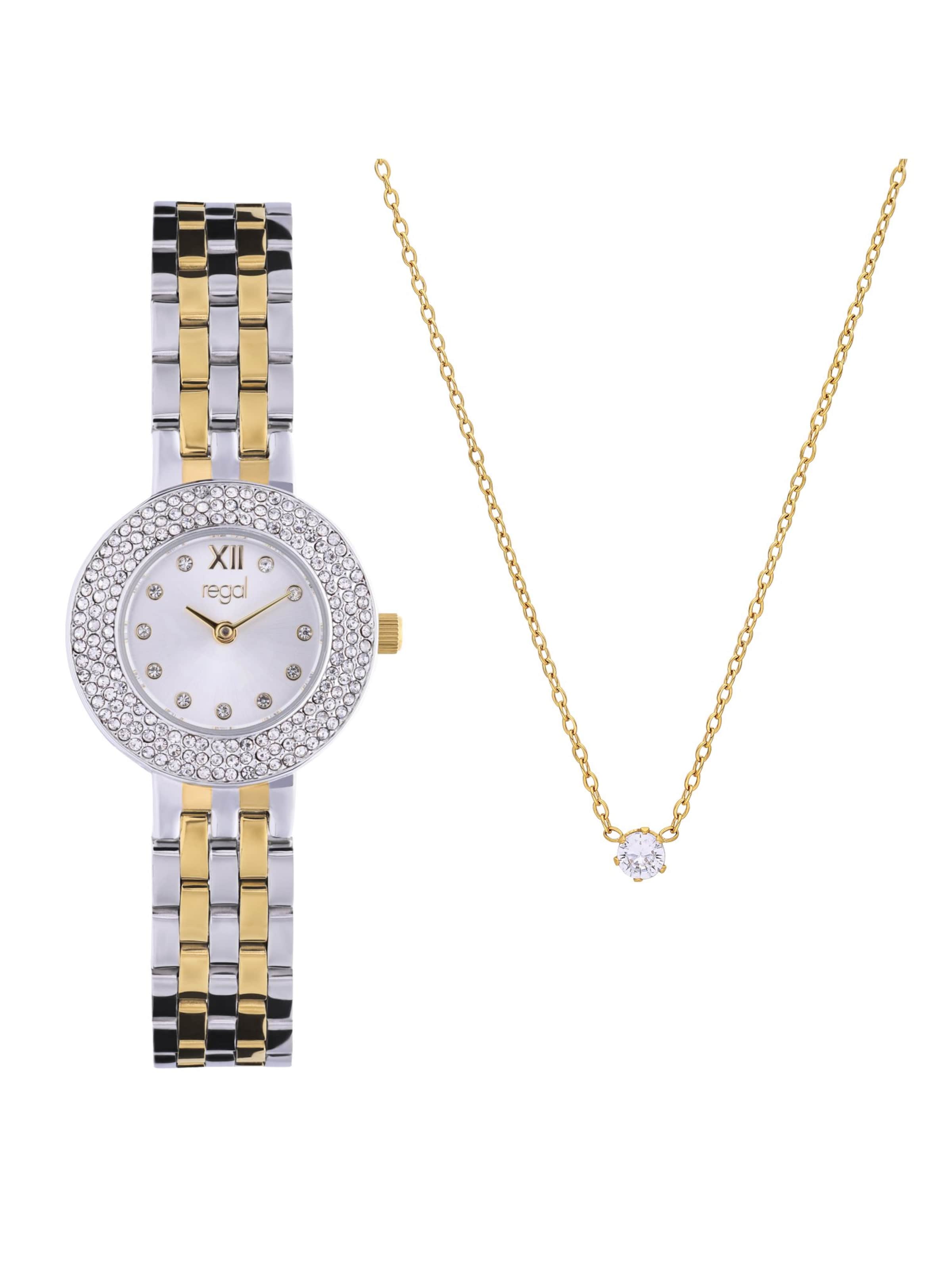 Lucardi Jewelry Set 'Design' in Gold: front