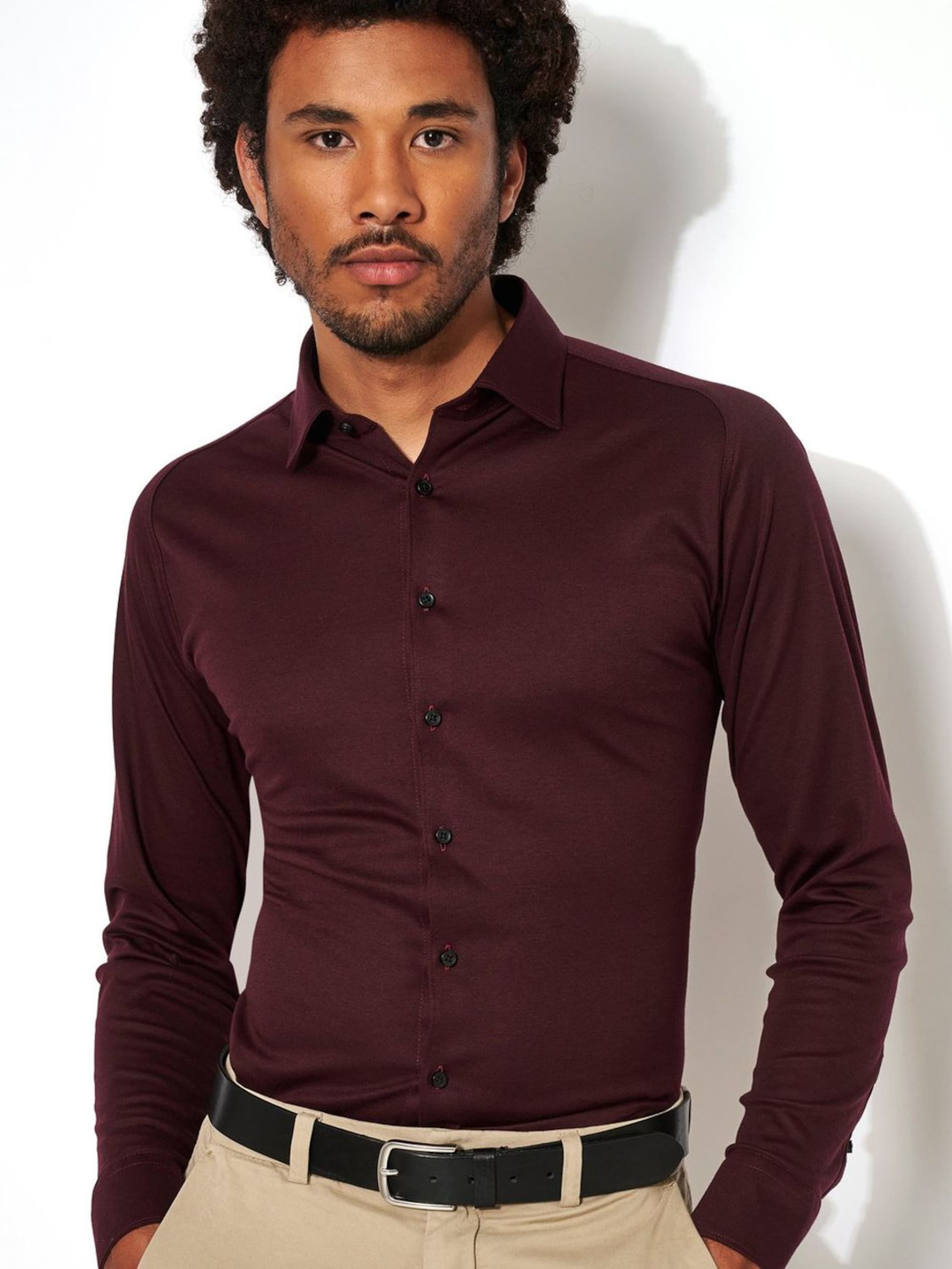 DESOTO Slim Fit Hemd 'Modern Kent'‌‌‌‌‌‌‌‌ in Rot: Vorderseite