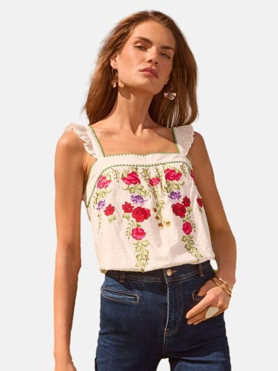 love & roses Top in Green / Dark purple / Red / White, Item view