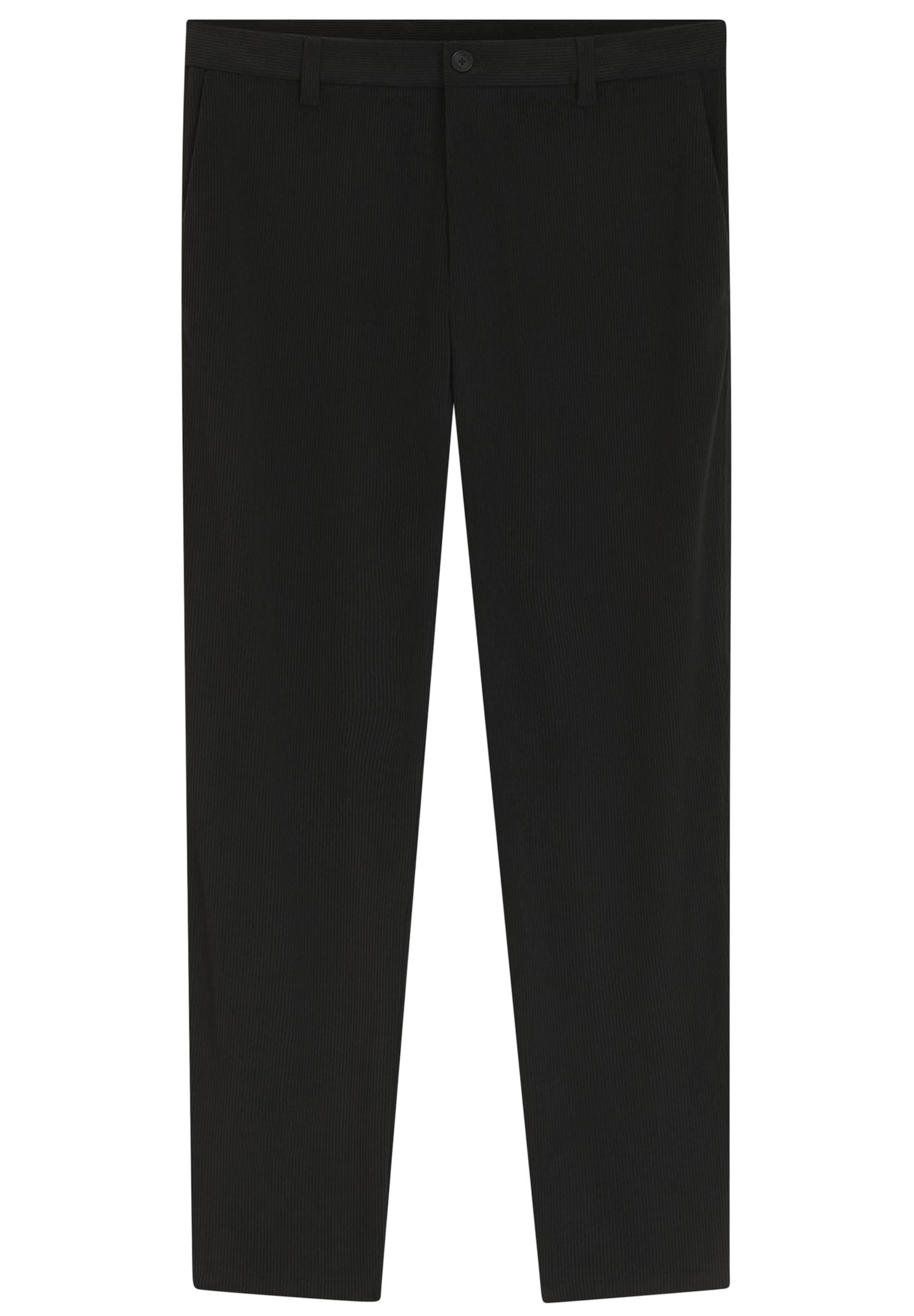 BOSS Tapered Chino Pants in Black: front