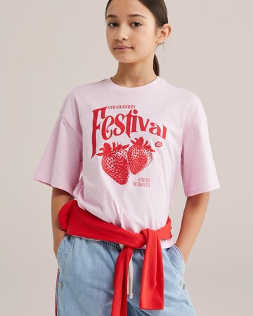 WE Fashion Футболка в Ярко-розовый: спереди