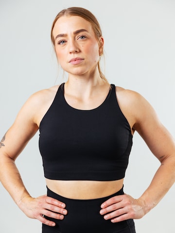 Lifters High neck Sport-BH 'Race Grape' in Schwarz