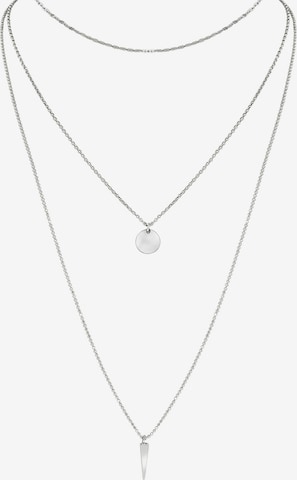 Lucardi Necklace 'Minimalistisch' in Silver: front
