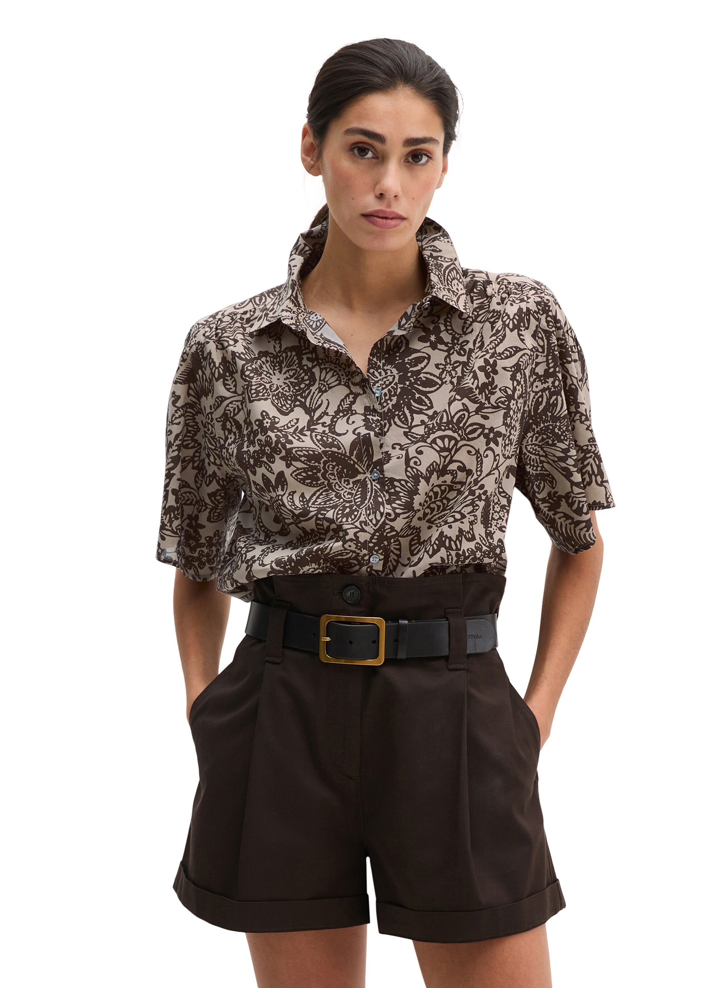 Marc O'Polo Blouse in Brown: front