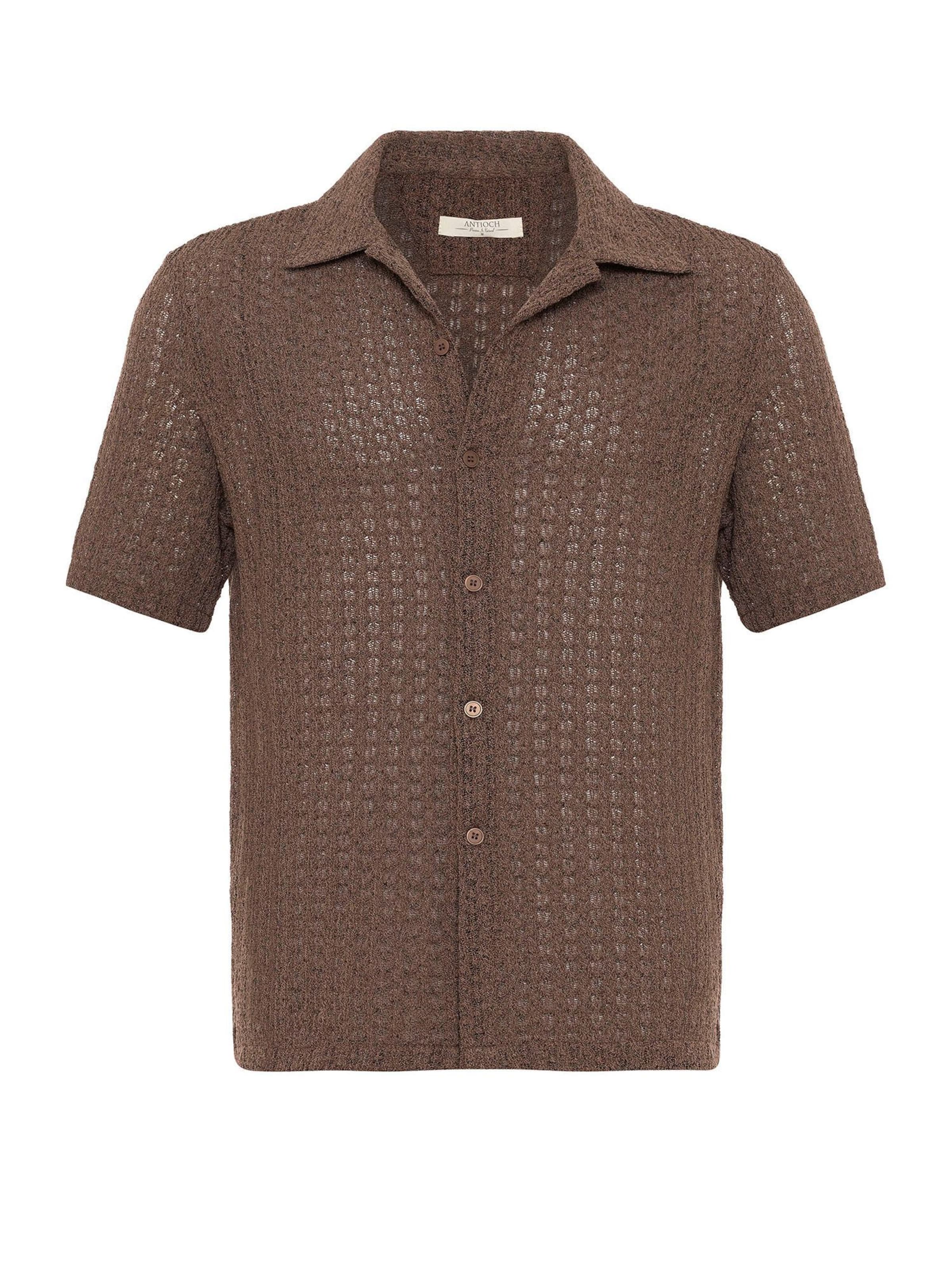 Antioch Košeľa - Hnedá: predná strana
