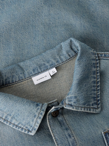 NAME IT Comfort fit Button Up Shirt in Blue