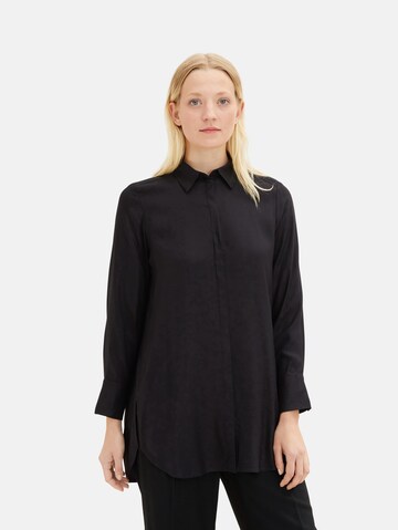 TOM TAILOR Blouse in Zwart: voorkant