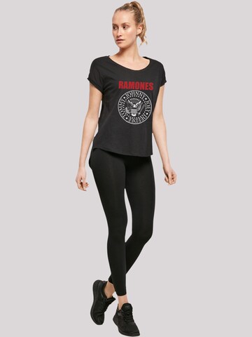 F4NT4STIC Shirt 'Ramones Rock Musik Band Red Text Seal' in Black