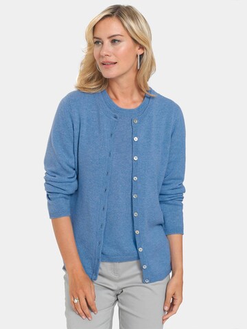 Goldner Strickjacke in Blau: Vorderseite