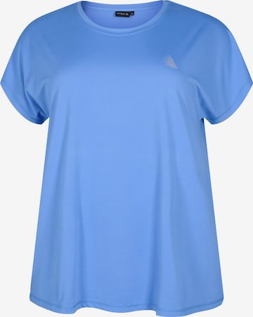 Active by Zizzi Shirt 'Abasic' in Blauw: voorkant