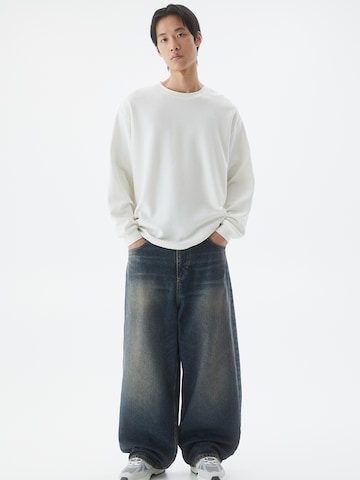 Pull&Bear Wide leg Jeans in Blauw: voorkant