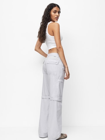 Pull&Bear Wide Leg Hose in Grau