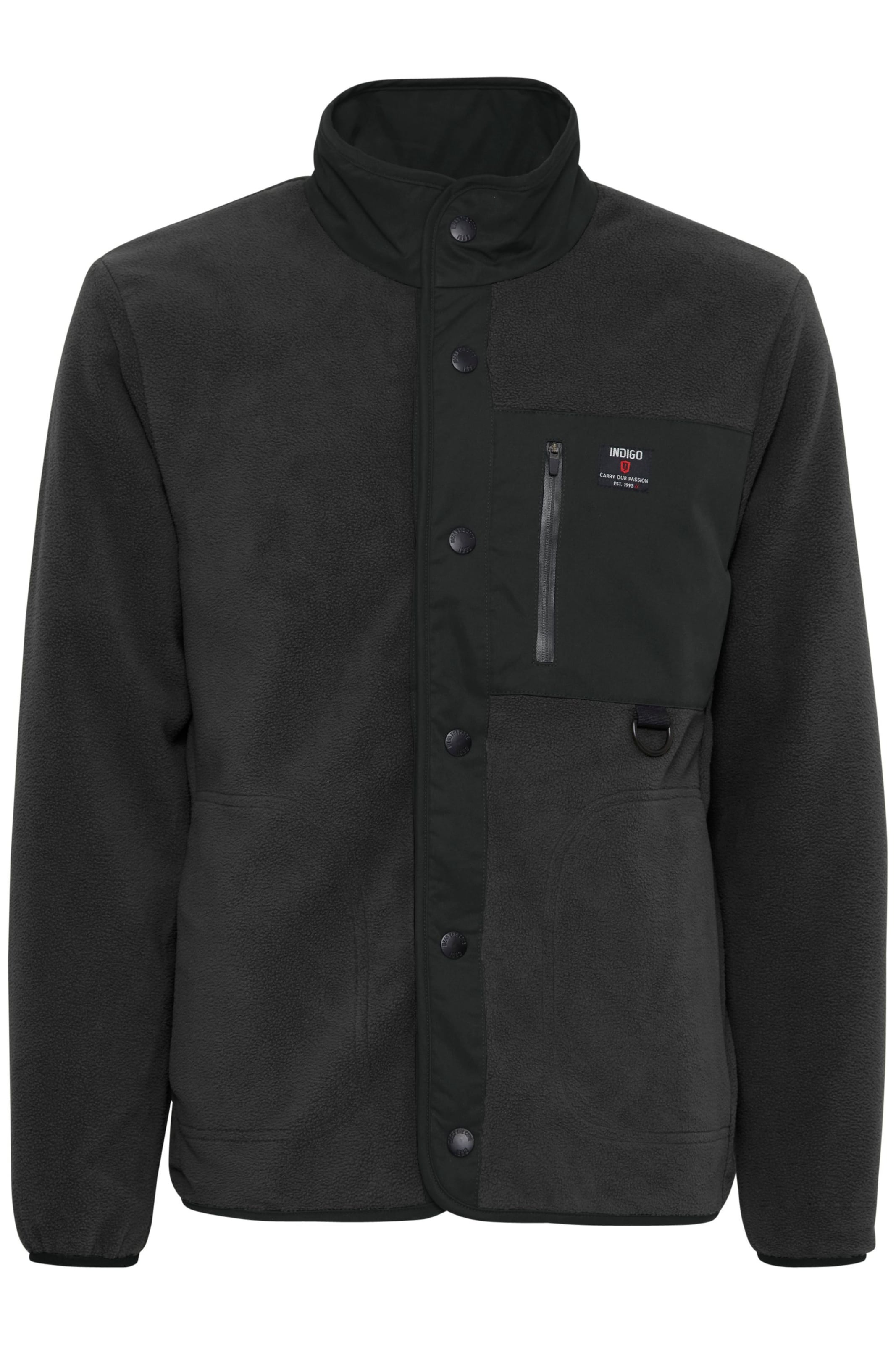 INDICODE JEANS Fleecejacke 'Majsol' in Grau: Vorderseite