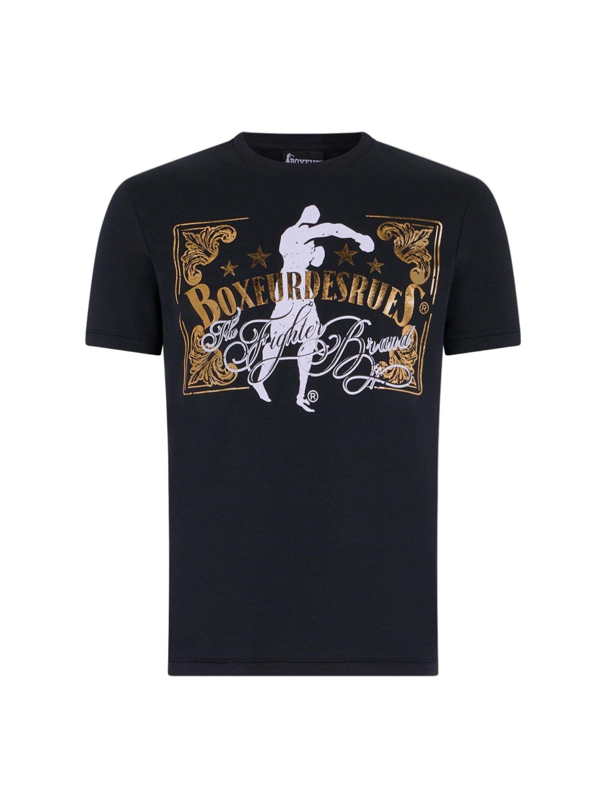 Boxeur des Rues Shirt 'Printed Round Neck T-Shirt'‌‌‌‌‌ in Schwarz