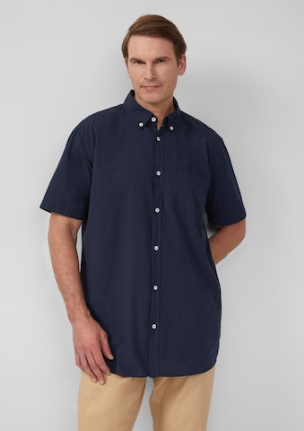 s.Oliver Men Tall Sizes Regular fit Button Up Shirt in Blue: front