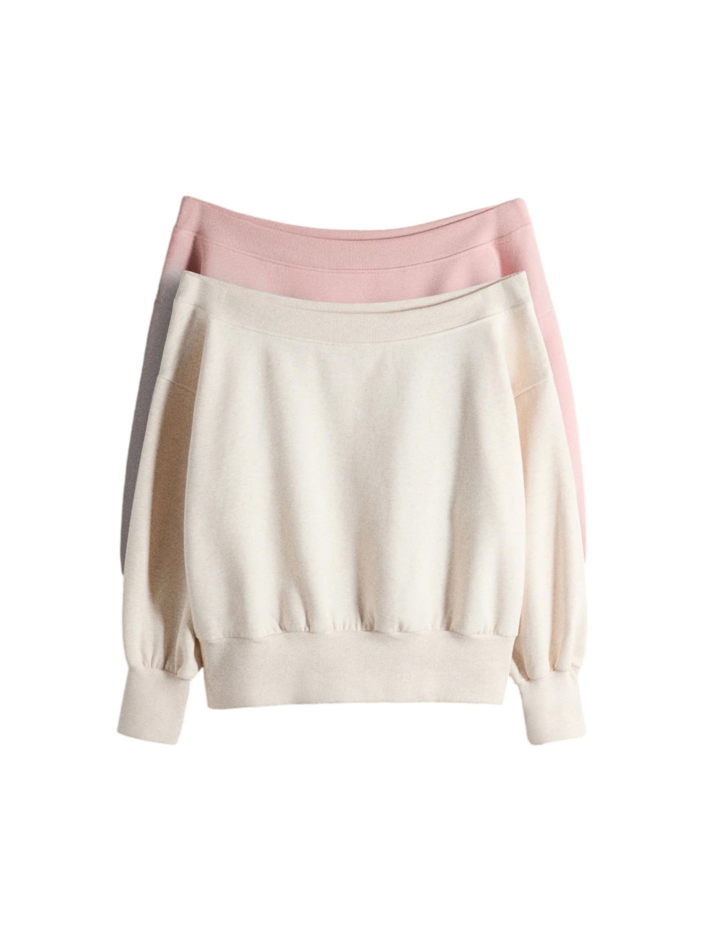 The Set Sweatshirt in Beige: voorkant