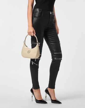 Philipp Plein - Mala de ombro em bege: frente