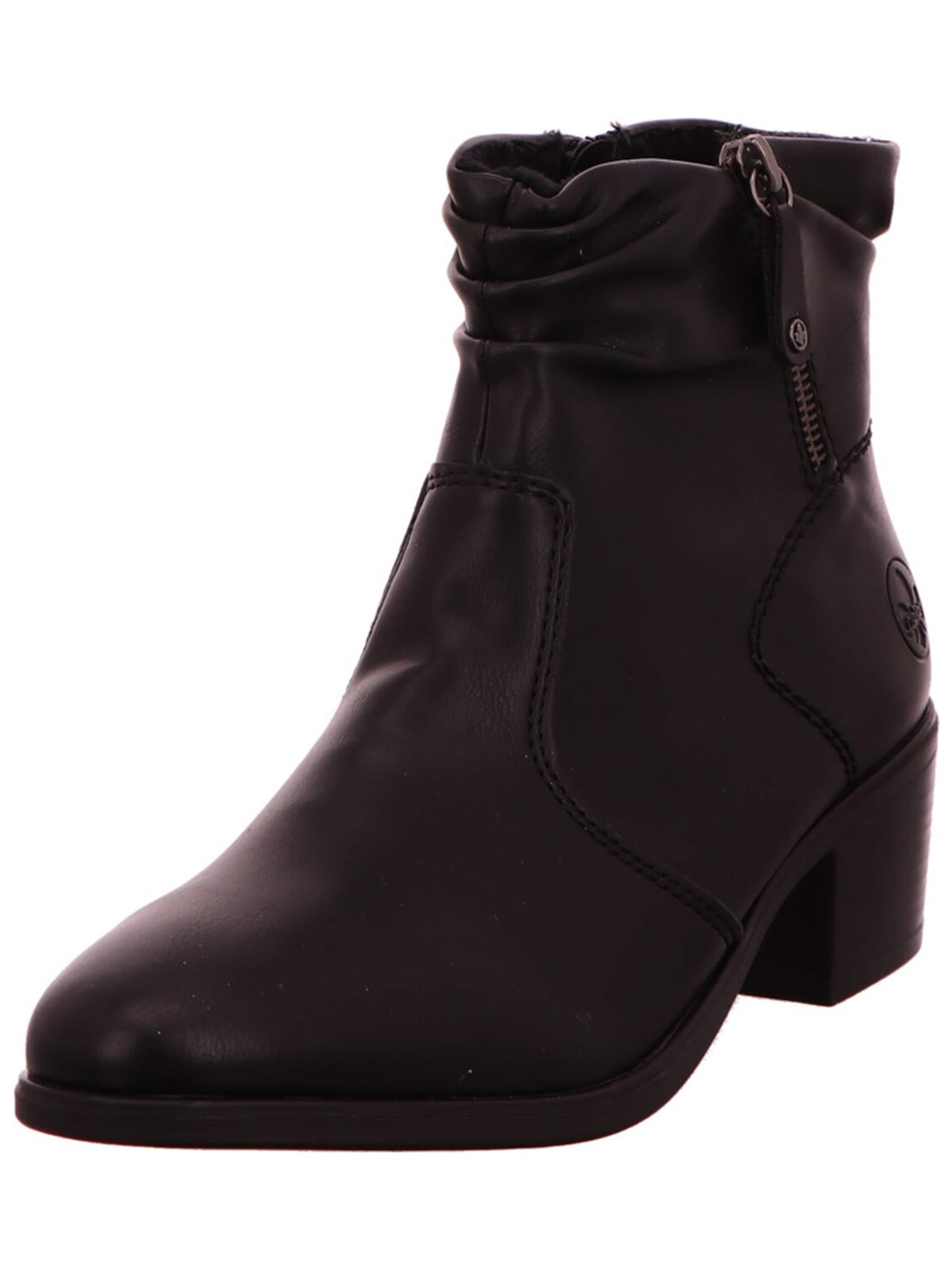 Rieker Boots 'Stiefelette Damen 73981-00 Kunststoff (Synthetik) in schwarz' in Zwart: voorkant