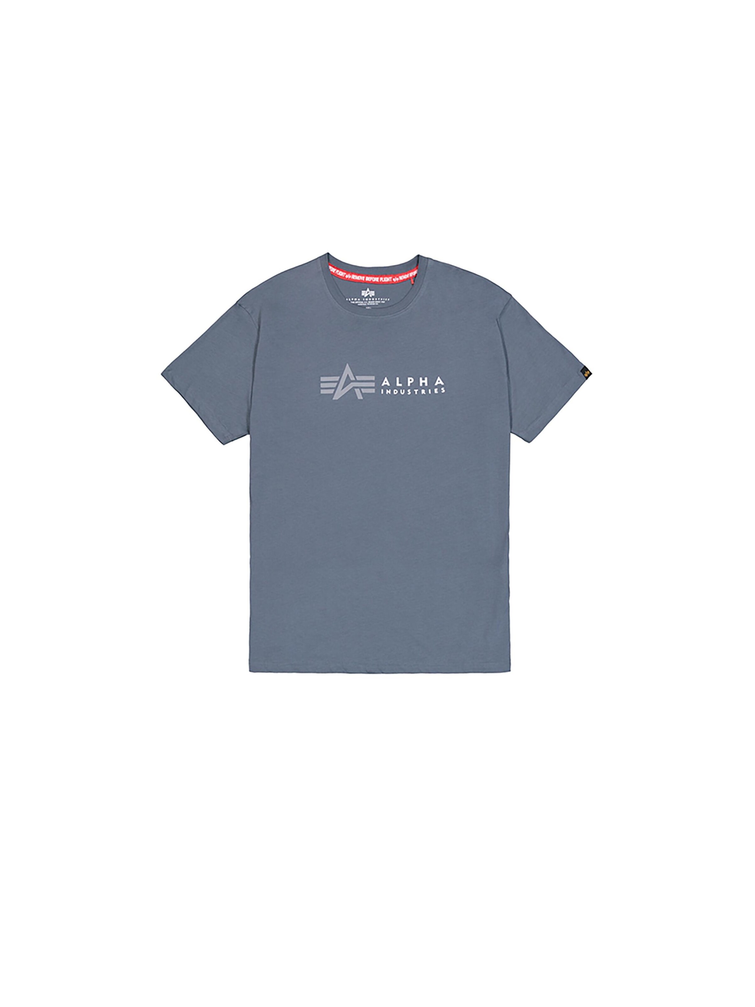ALPHA INDUSTRIES Shirt 'Label'‌‌‌‌‌‌‌‌‌‌ in Blau: Vorderseite