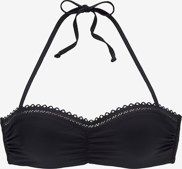 s.Oliver - Bandeau Top de bikini en negro: frente