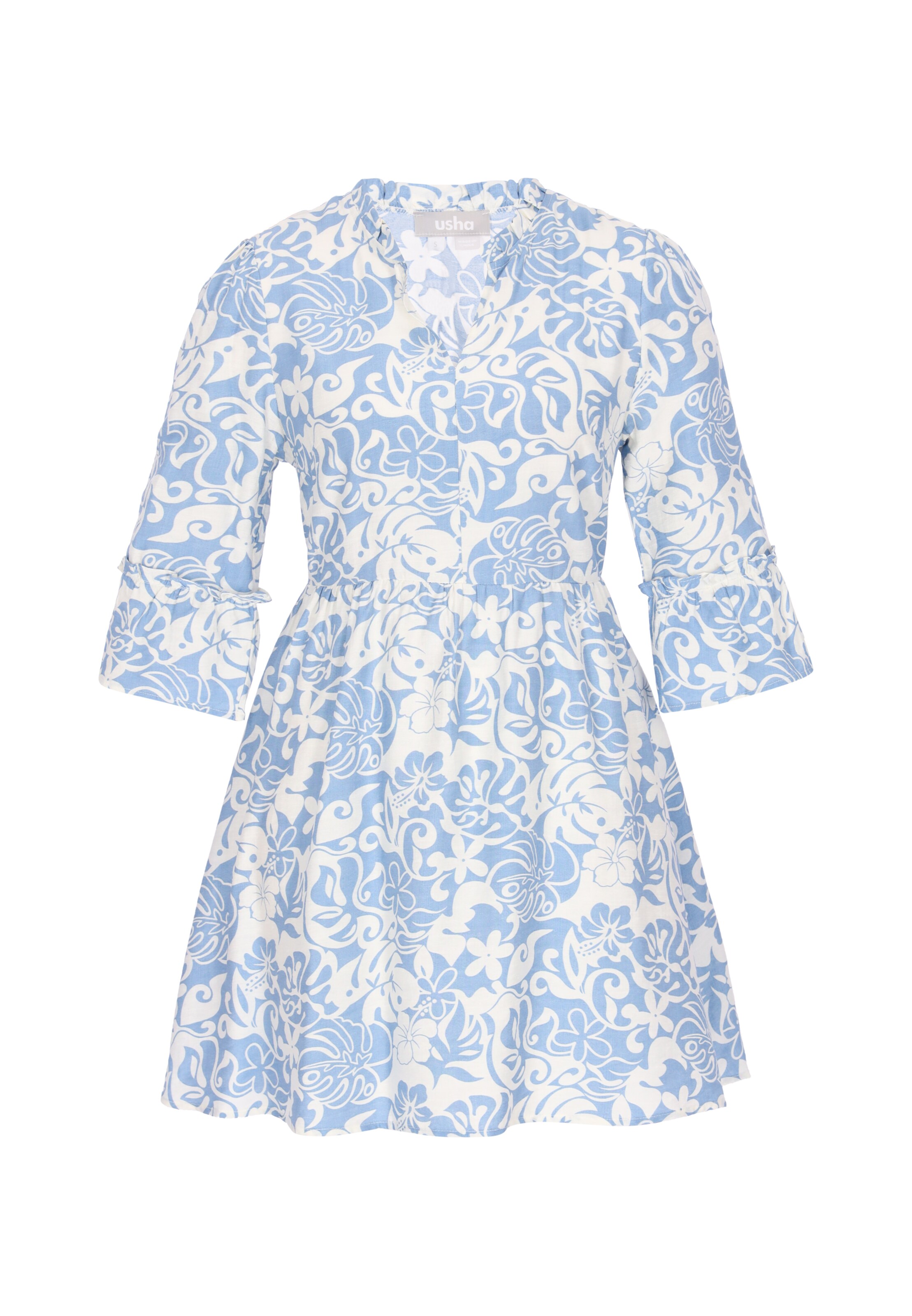 Usha Jurk in Blauw: voorkant