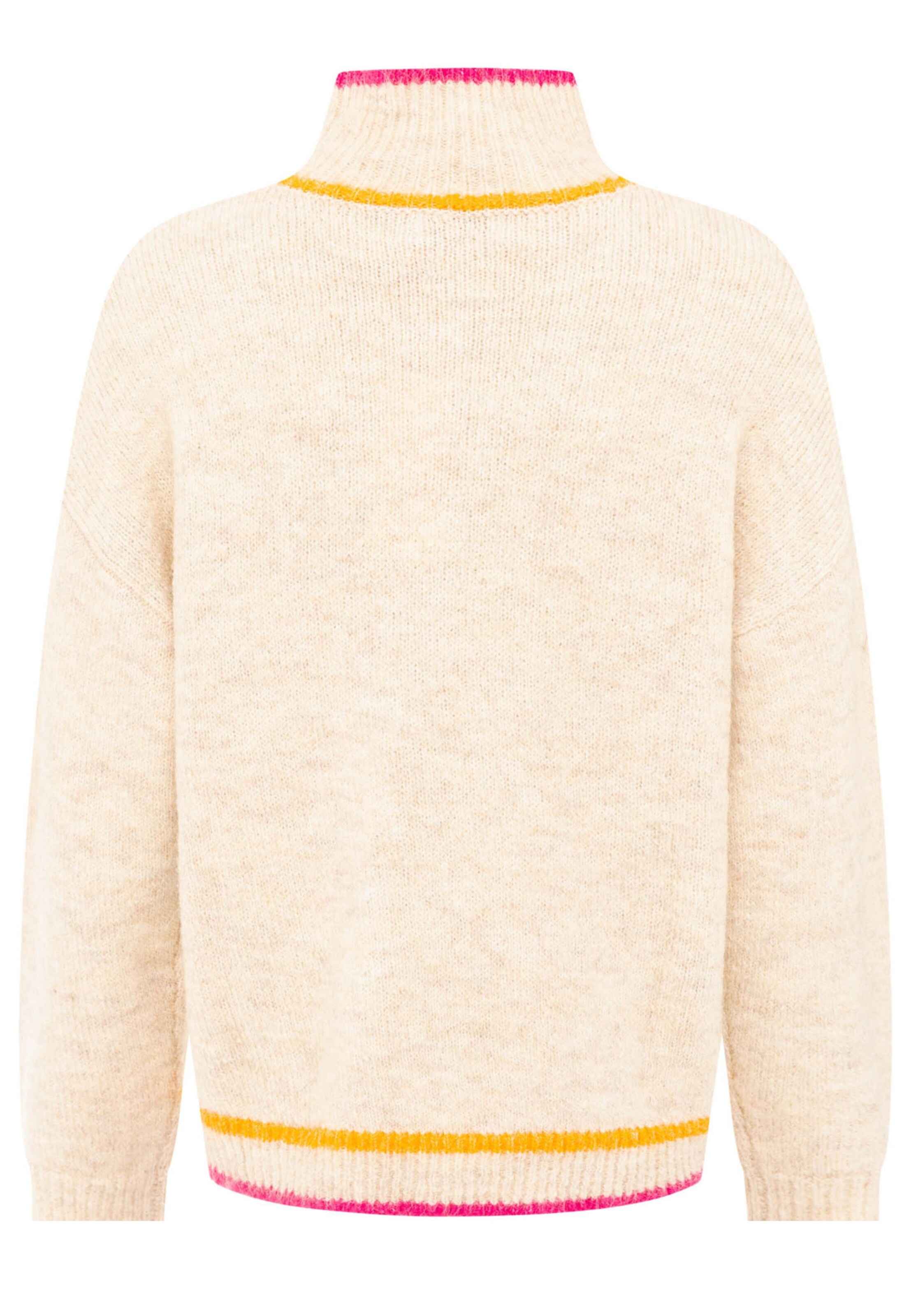 Zwillingsherz Strickpullover High Neck Pullover heart in Beige: Rückseite