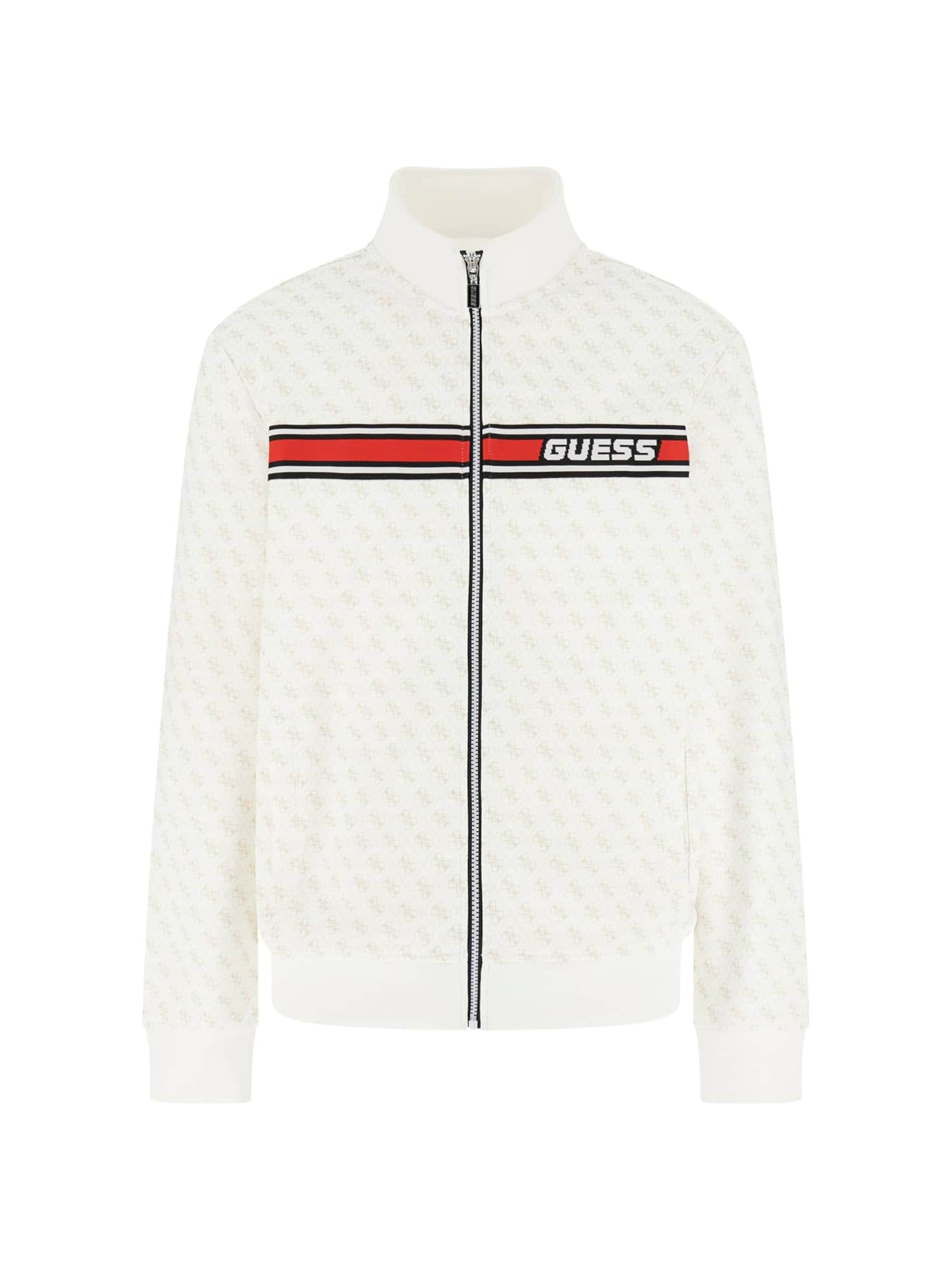 Giacca di felpa sportiva di GUESS in bianco: frontale