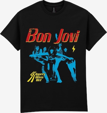 T-Shirt 'Slippery When Wet' Bon Jovi en noir : devant