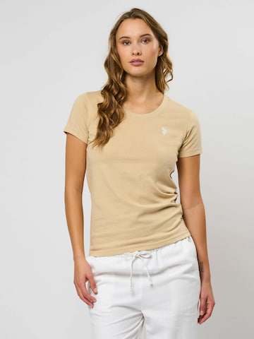 U.S. POLO ASSN. T-Shirt 'Amy' in Beige: Vorderseite