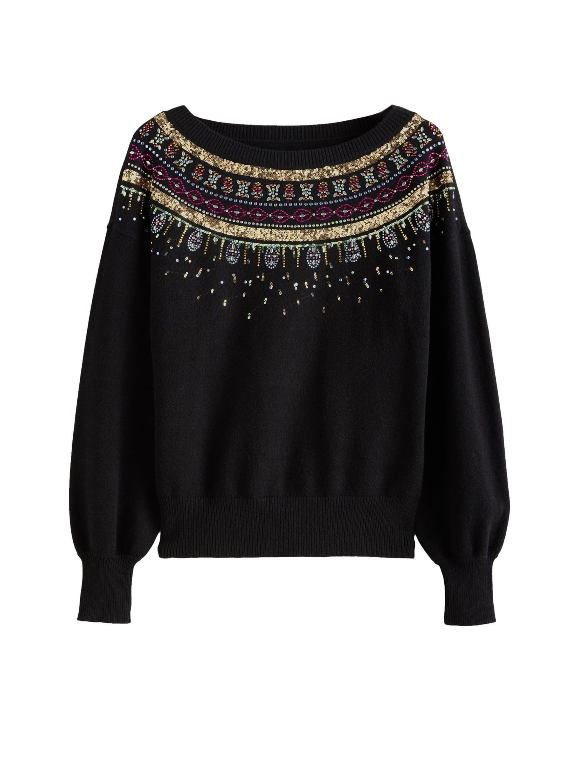 Pull-over love & roses en noir : devant
