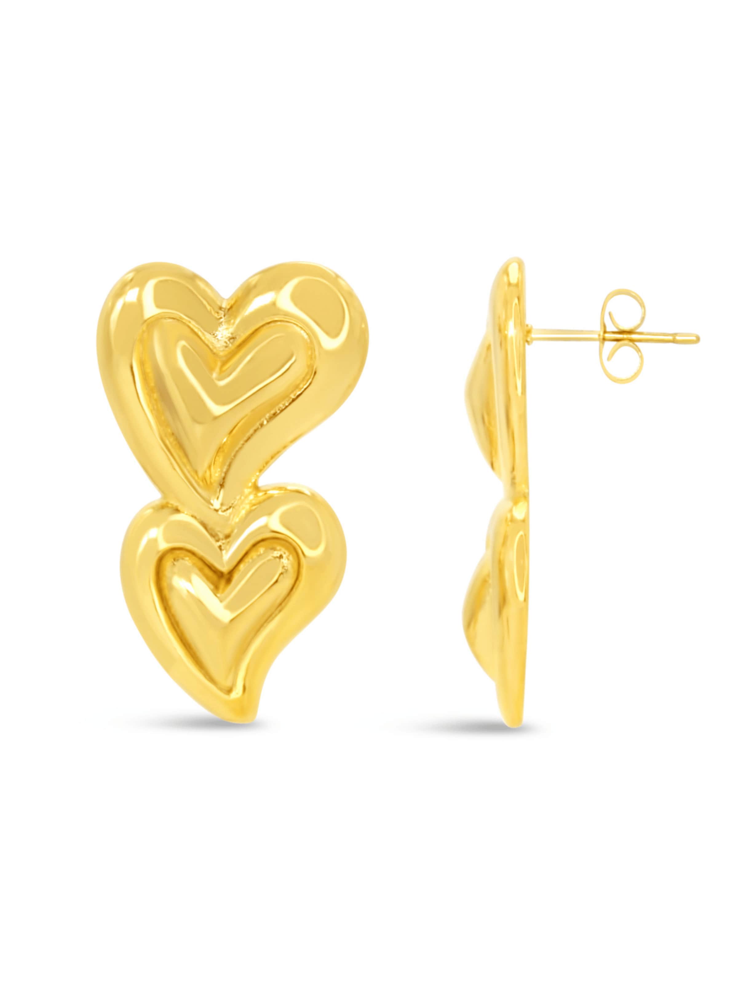 ARS-ARGENTI Ohrringe 'OPEN MY HEART'‌‌ in Gold: Vorderseite