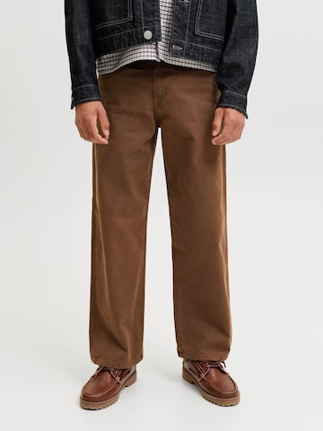 Loosefit Pantalon Jack & Jones Junior en marron : devant