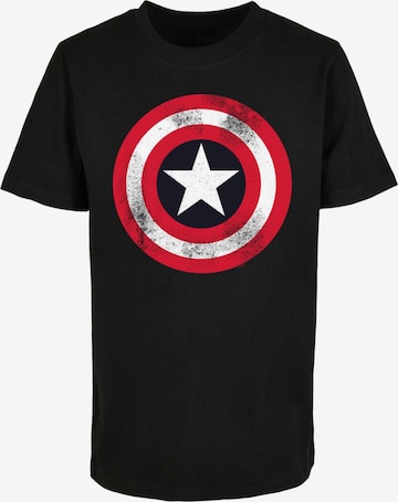 ABSOLUTE CULT T-Shirt 'Avengers - Captain America Distressed Shield' in Schwarz: predná strana
