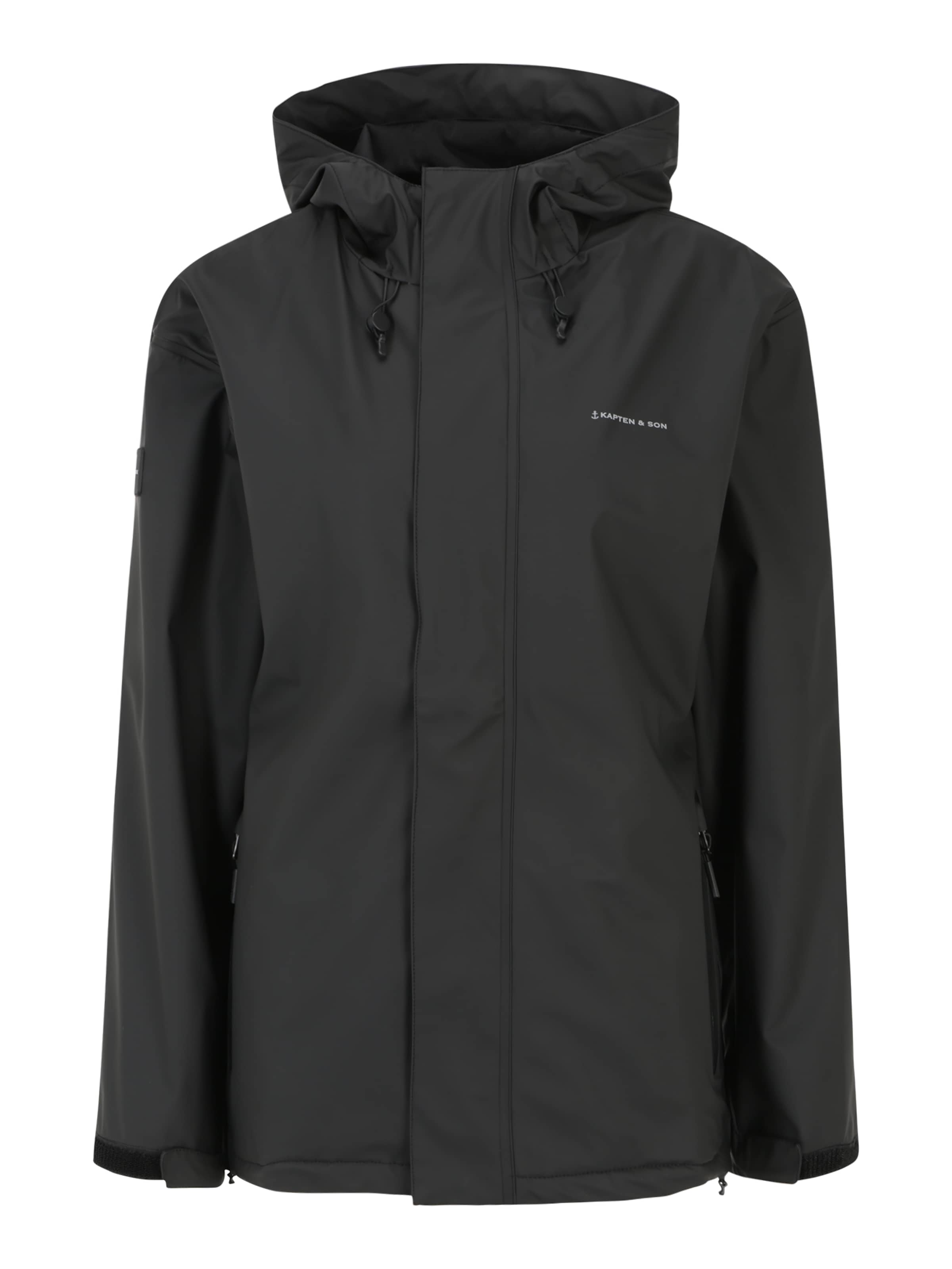 Kapten & Son Funktionsjakke 'Everyday Rain Jacket Short' i sort: forside