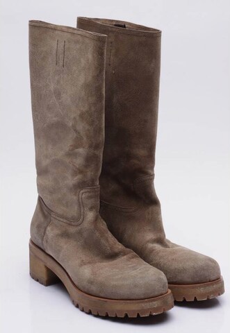 PRADA Dress Boots in 39 in Brown: front