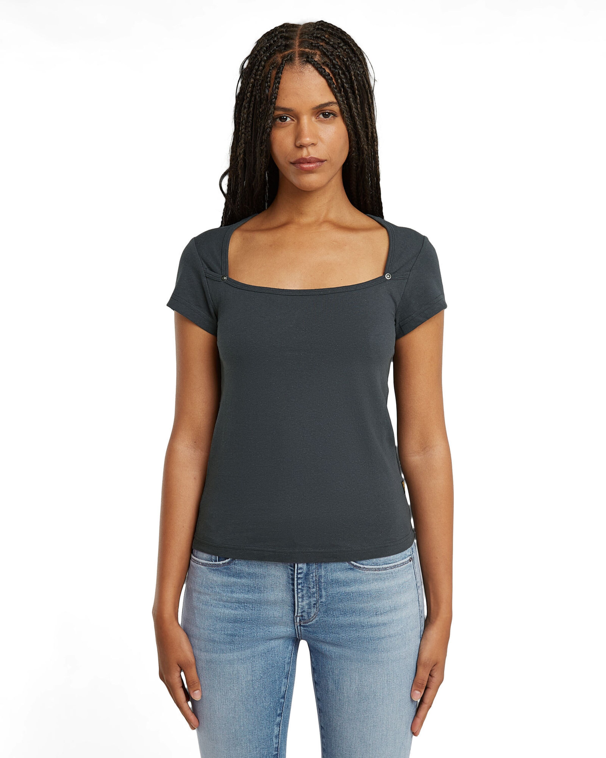 G-STAR Shirt 'Sweet Heart' in Grijs: voorkant