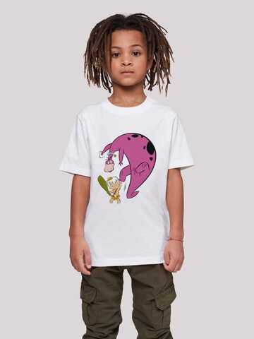F4NT4STIC Shirt 'Bamm Bamm And Dino' in White: front