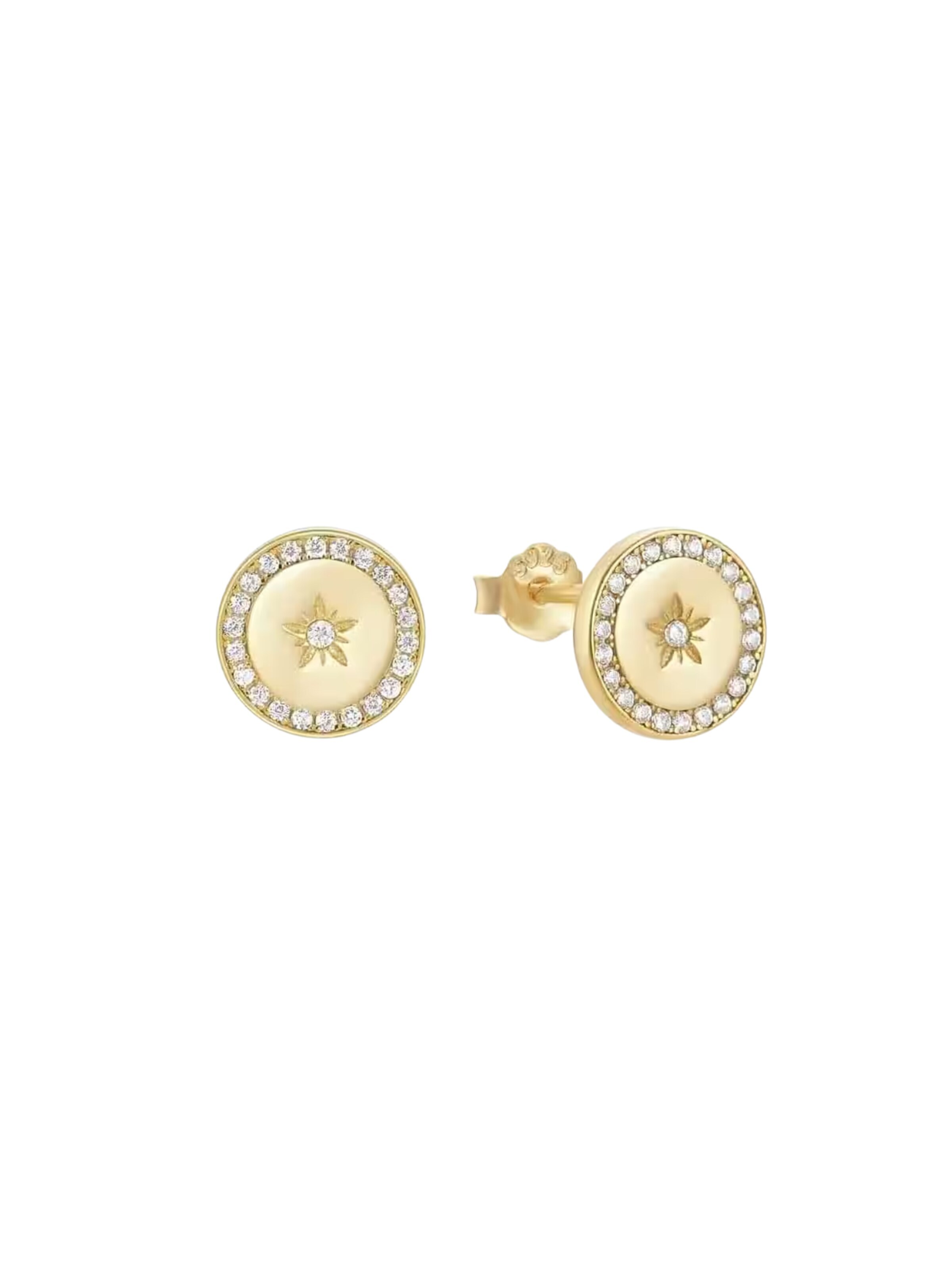 ROUGEMONT Jewellery Earrings 'Funkelnde Ohrstecker 925 Sterling Silber Celia' in Gold: front