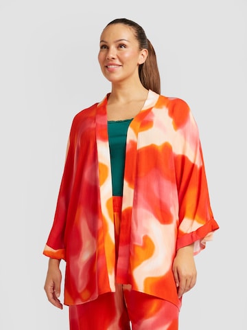 Vero Moda Curve Kimono 'Jade' in Rood: voorkant