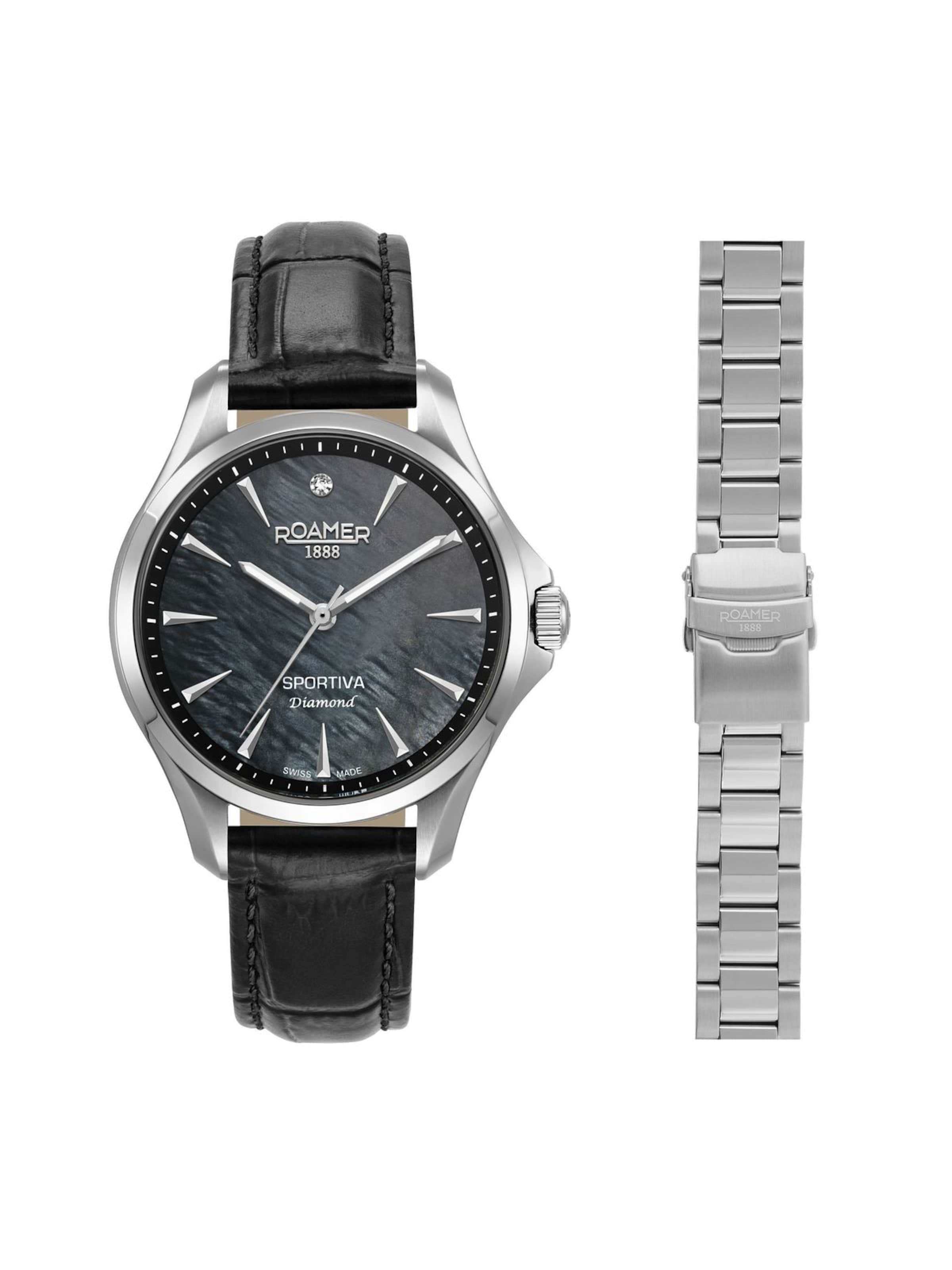 Montre à affichage analogique Roamer en noir